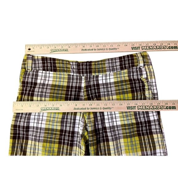 Billabong Shorts Juniors 9 Used Brown Plaid Y2K - Picture 9 of 12